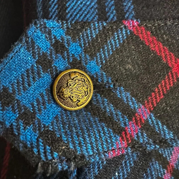 Vintage Wool Blend Plaid Pencil Midi Skirt With Pleated Detail S - Picture 5 of 5